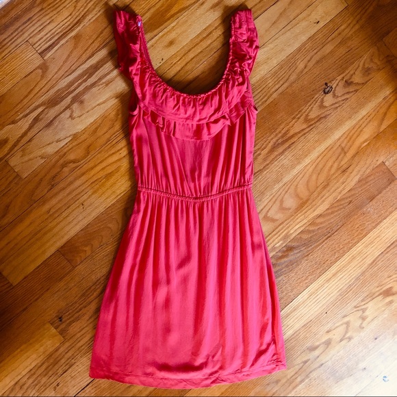 B. Smart | Coral Ruffle Mini Sundress - Picture 1 of 6
